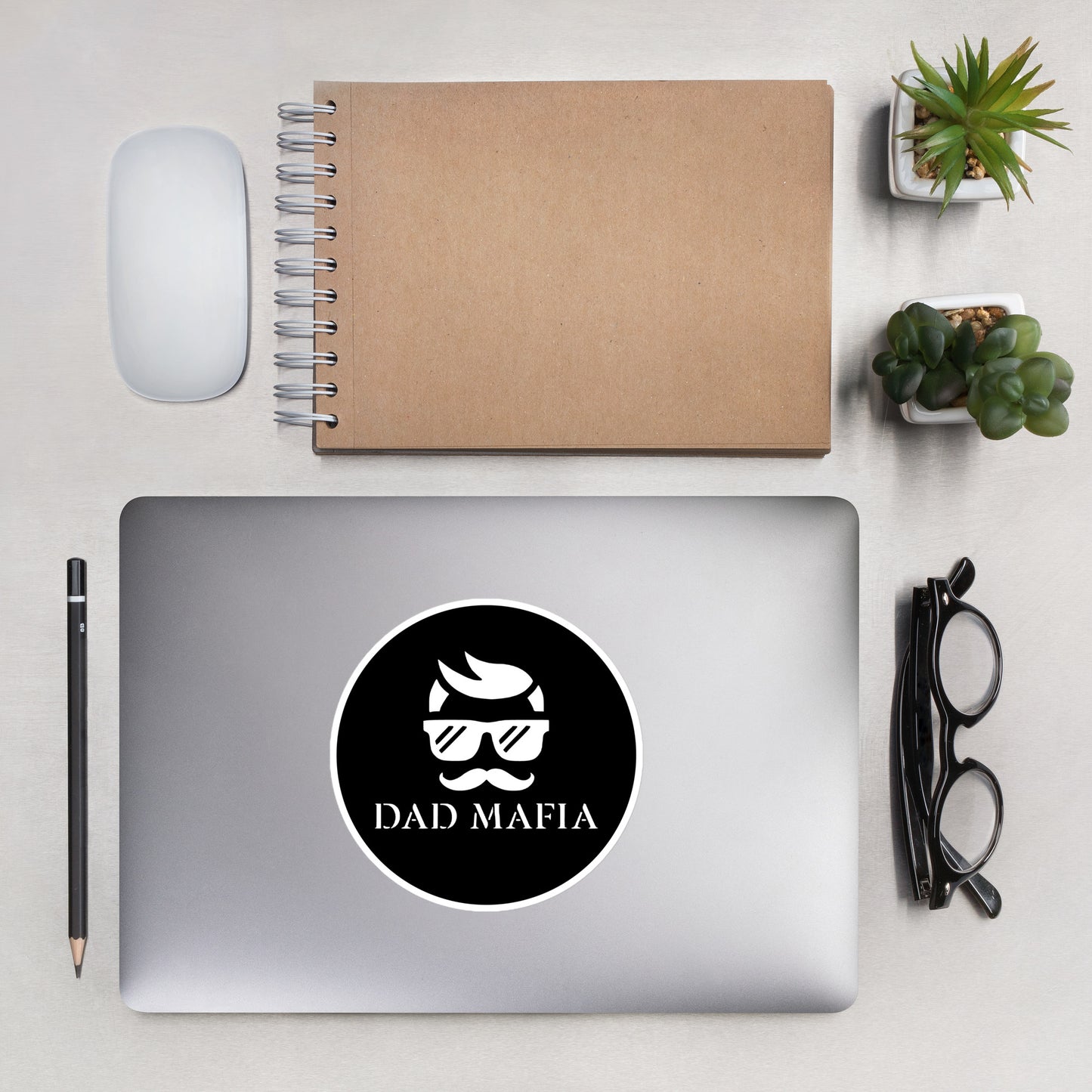 Dad Mafia White Logo Sticker